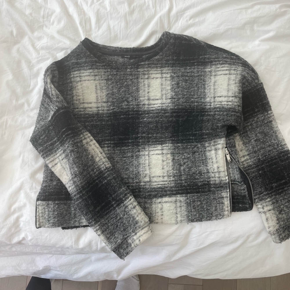 Cropped plaid spring MANGO sweater